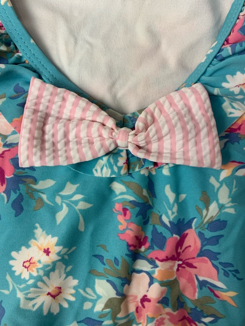 Ruffle Butts Turquoise Floral Ruffle Swimsuit - Picture 5 of 7